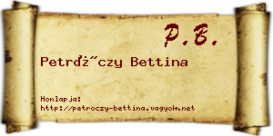 Petróczy Bettina névjegykártya