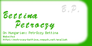 bettina petroczy business card